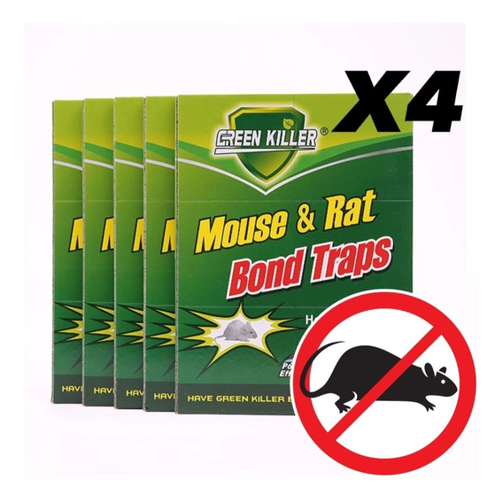 X4 Trampa Adhesiva Grande Pegamento Mata Rata Raton Laucha 