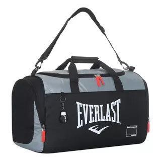 Bolso Deportivo Everlast Gym Crossfit Boxeo Reforzado Color Gris 16055 Liso