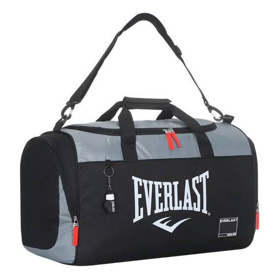 Bolso Deportivo Everlast Gym Crossfit Boxeo Reforzado Color Gris 16055 Liso