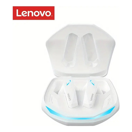 Audífonos in-ear gamer inalámbricos Lenovo ThinkPlus GM2 PRO blanco con luz LED