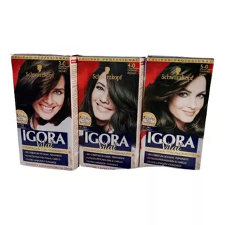 Kit Tinte Igora Vital En Tonos 3-0,4-0 Y 5-0 En Oferta 