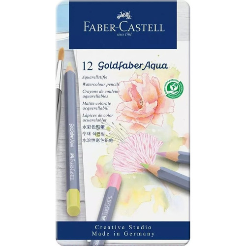 Lápiz 12 Colores Pastel Acuarelable Goldfaber Faber Castell