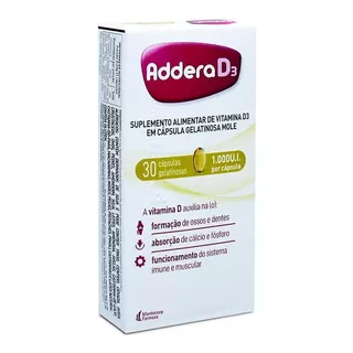 Addera D3 1000ui 30 Cáps Suplemento Alimentar Gelatinosa