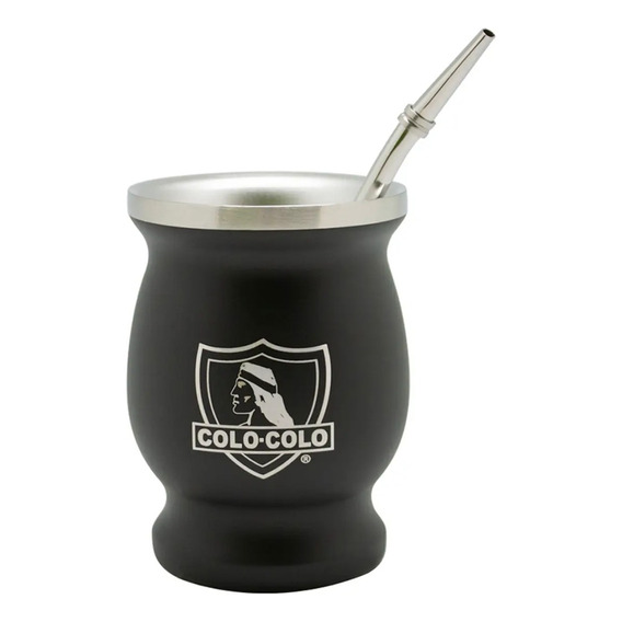 Taza Mate Colo Colo De Aluminio Con Bombilla Matero