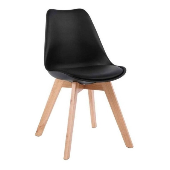 Silla de comedor Lumax Eames acolchonada, estructura color negro, 1 unidad