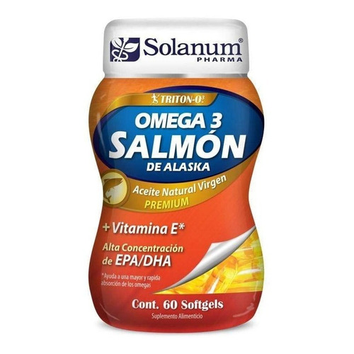 Omega 3 Salmón Alaska + Vitamina E Solanum 60 Cápsulas