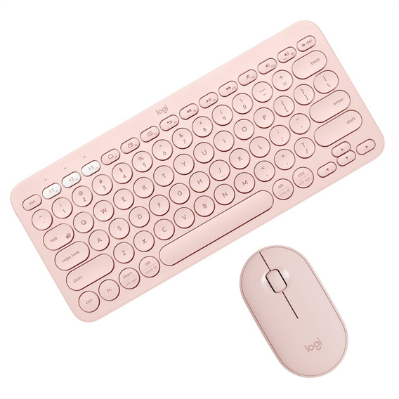 Kit de teclado y mouse inalámbrico Logitech K380 + M350 Español de color rosa