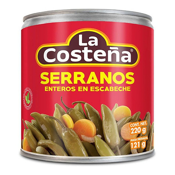 Chiles Serranos En Escabeche 220gr La Costeña Mexico