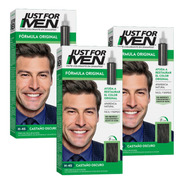 Just For Men Colorante En Shampoo Cubre Canas Pack 3un