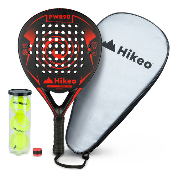 Pala De Padel 3 Pelotas Funda Grip Raqueta Fibra De Carbono