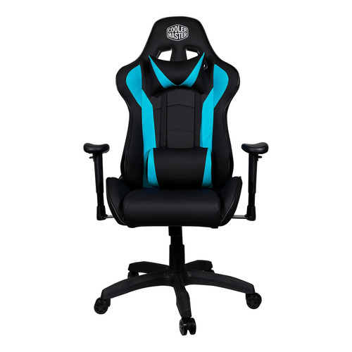 Silla de escritorio Cooler Master Caliber R1 gamer ergonómica  azul y negro con tapizado de cuero sintético