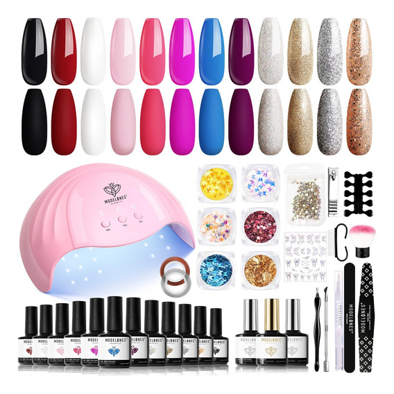 Kit Uñas Semipermanente 12 Colores 7m - mL a $16617