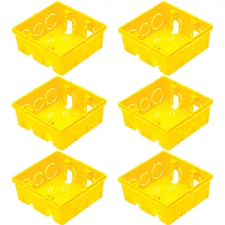 Caixa Luz Tramontina 4 X 4 Pvc Amarelo 1/2 3/4 - 6 Unidades