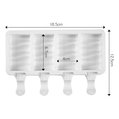 Molde De Silicona Para 4 Paletas Helado De Palito Franjas