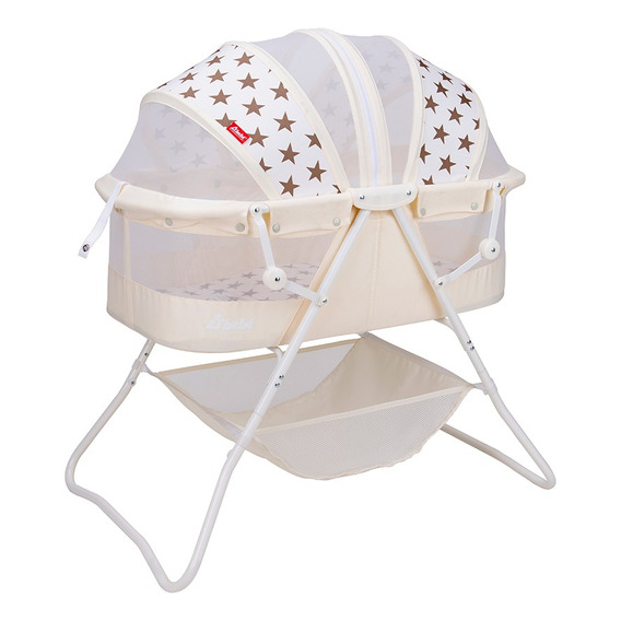 Cuna Moisés Para Bebé D Bebé Siesta Bambineto Plegable Color Beige Diseño Estrellas