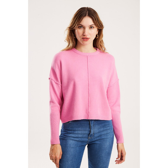 Sweater Oversize Corto Tejido Bubblegum - Koxis Mujer