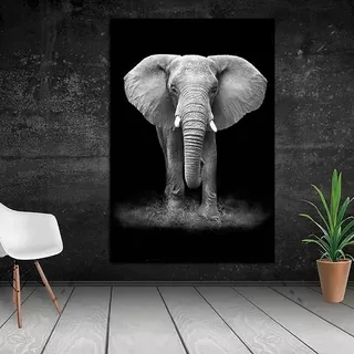 Cuadro Moderno Elefante -marco - Uhd 90x70cm