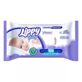 Toalha Umedecida Lippy Premium (100 Unidades)