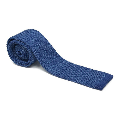 Corbata Vestir Tejida Moda Hombre Poliéster Premium Sarosa Color Azul oscuro