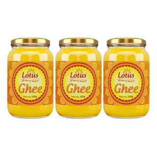 Manteiga Ghee Lotus 500g -  Kit 3 Unidades