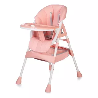 Silla De Comer Bebe Eco Cuero Ajustable Rosada