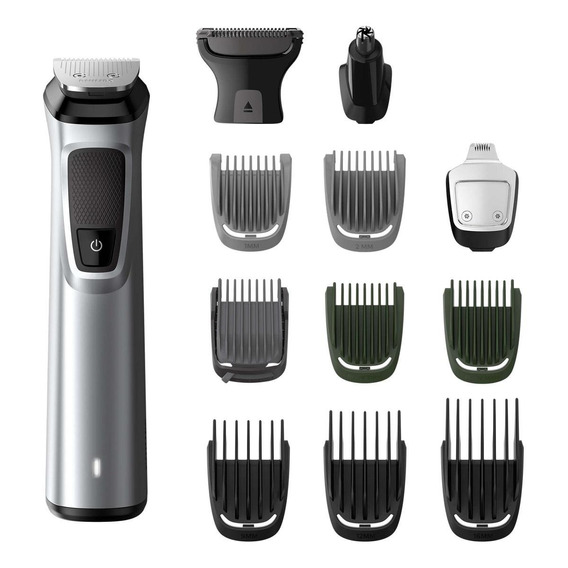 Multigroom Recortadora Cara Cabello Cuerpo Philips Mg7715/15 Color Negro/Plata 100V/240V