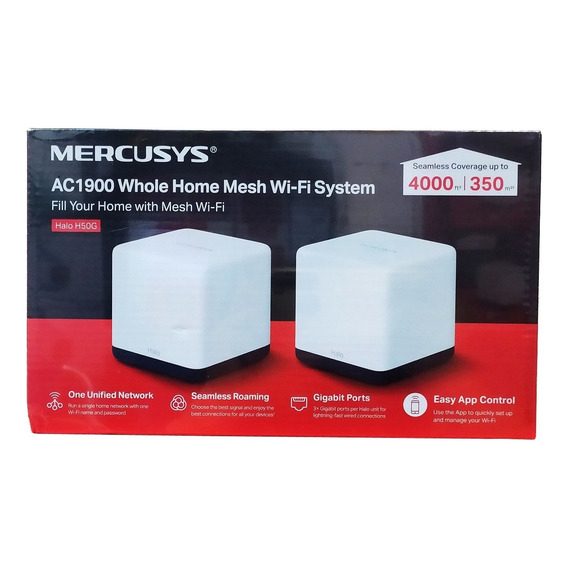 Sistema Wifi Mesh Gigabit H50g Ac1900 Mercusys 350mc App Color Blanco