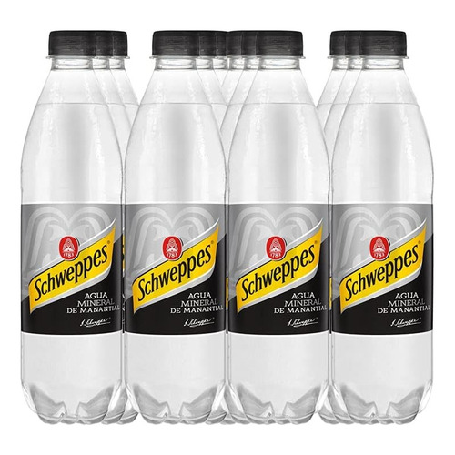 Schweppes Agua Mineral, 600 Mililitros. Paquete De 12