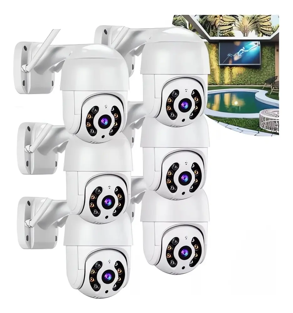 Kit 6 Câmeras de Segurança Yoosee Speed Dome Prova d'Água IP66