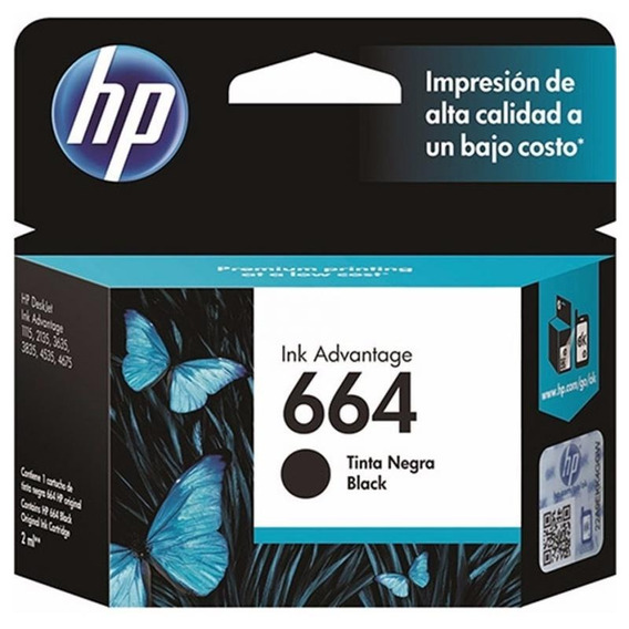 Cartucho Hp 664 Original Negro 2675 3635 2135 4535 4675 1115