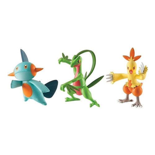 Pack De 3 Figuras Grovyle Combusken Marshtomp Pokemon Tomy