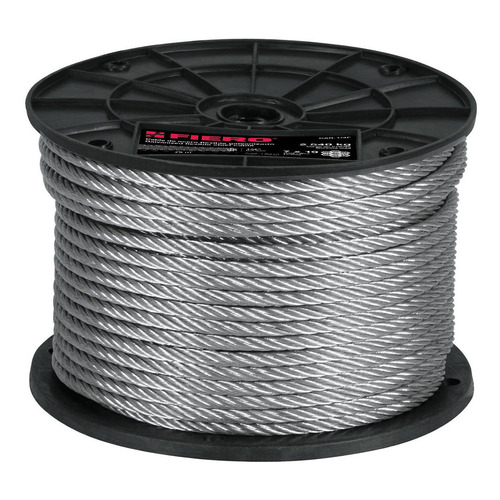 Cable De Acero 1/4' Flexible 7x19 Hilos Carrete 75 M