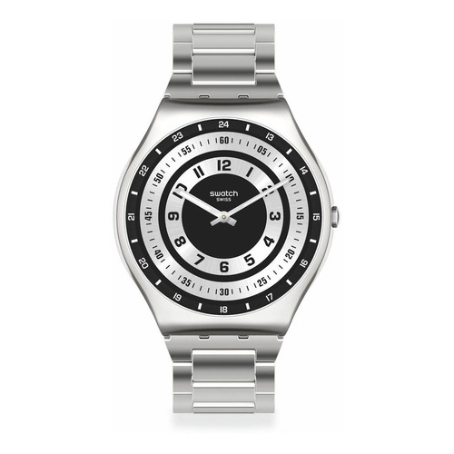 Reloj Swatch Rings Of Irony Para Hombre De Acero Ss07s121g Color De La Malla Plateado Color Del Bisel Plateado Color Del Fondo Plateado