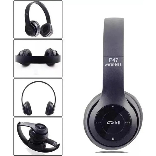 Audífonos Diadema Over-ear Inalámbricos Bluetooth P47 Negro