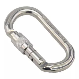 Mosquetão Oval Alumínio Trava Rosca 22kn Keylock Ce Uiaa Nbr