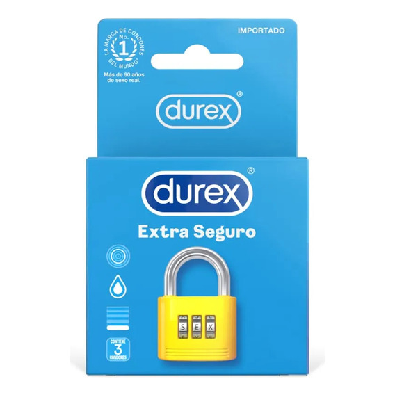 Condones Durex Extra Seguro X 3und