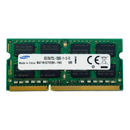 Memoria RAM Portatil color verde  8GB 1 Samsung M471B1G73DB0-YK0