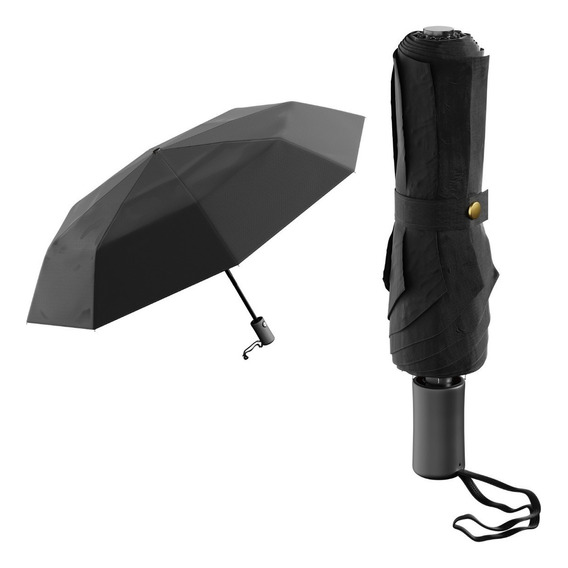 Paraguas Portatil Para Lluvia Y Sol Canotagio Sombrilla Color Negro