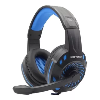 Auricular Gamer Con Micrófono Amitosai Mts-floss Azul Compatible Con Consolas, Computadoras Y Celulares