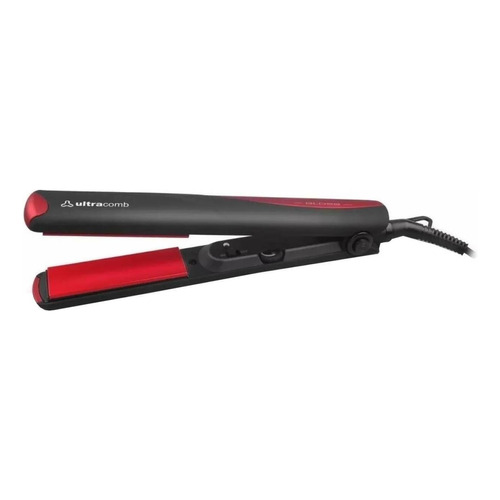 Planchita de pelo Ultracomb Gloss AP-4402 negra y roja 220V