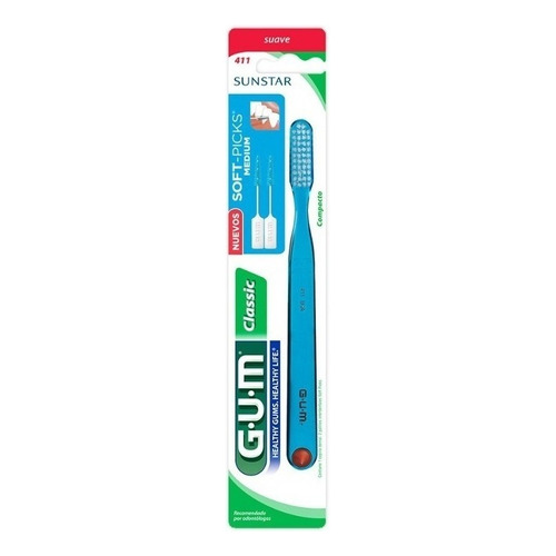 Gum cepillo de dientes 4 hileras Classic suave adulto 411 una unidad