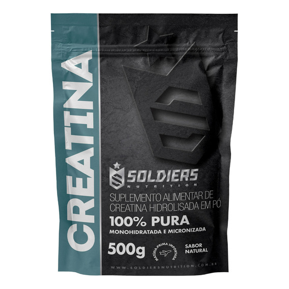 Creatina Monohidratada 500g 100% Pura Soldiers Nutrition Sabor Natural