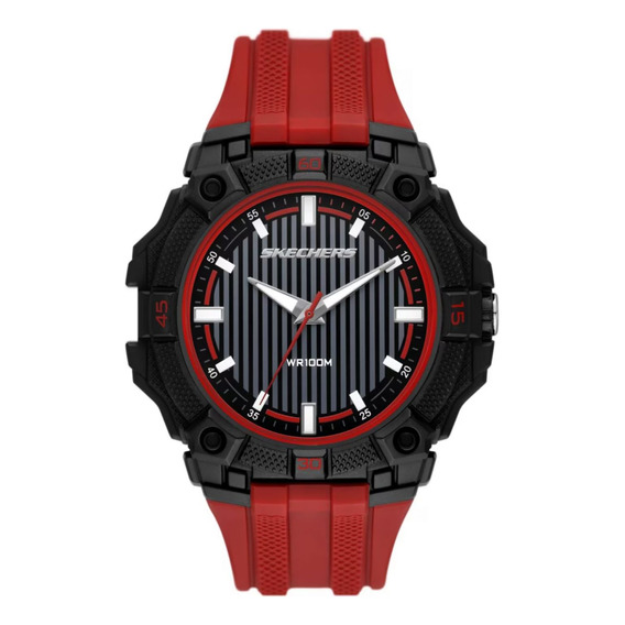 Reloj Para Hombre Skechers Mayfield Sr5206 Rojo