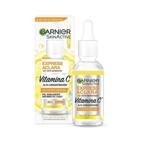 Sérum Serum Garnier Skin Active Express Aclara Antimanchas Vitamina C Garnier Skin Active Vitamina C día/noche para todo tipo de piel de 30mL/30g