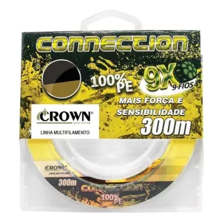 Linha Multifilamento Crown Connection 9 Fios - 0,35mm - 300m Cor Amarelo