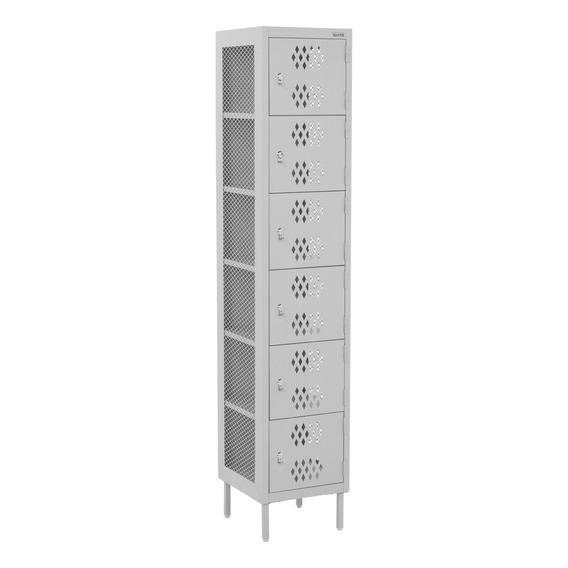 Locker Metalico Guardex Casillero 6 Puertas Niveles Oficina Color Gris