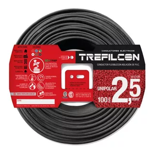 Cable Electrico Normalizado 2,5mm Trefilcon Color Negro X 25 Metros