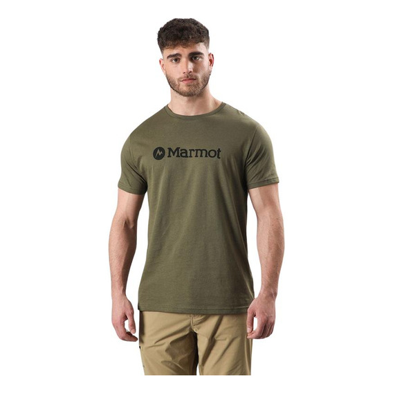 Polera Hombre Marmot Logo Tee Verde