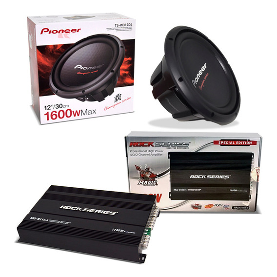 Subwoofer 12  Pioneer+amplificador Rockseries Rksm 110.4