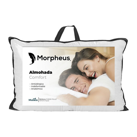 Almohada Comfort 100% Hipoalergénica Fiber Fill Morpheus Para Cama O Sommier Fresca 60x40x12 - Hecha En Uruguay